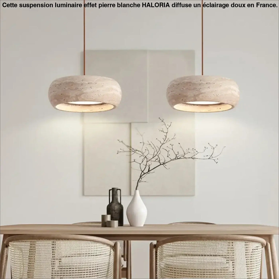 Suspension Luminaire Effet Pierre Blanche Pour Chambre Moderne