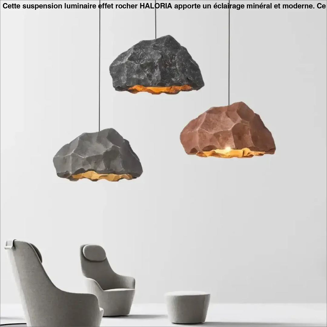 Suspension luminaire effet rocher pour une décoration moderne

