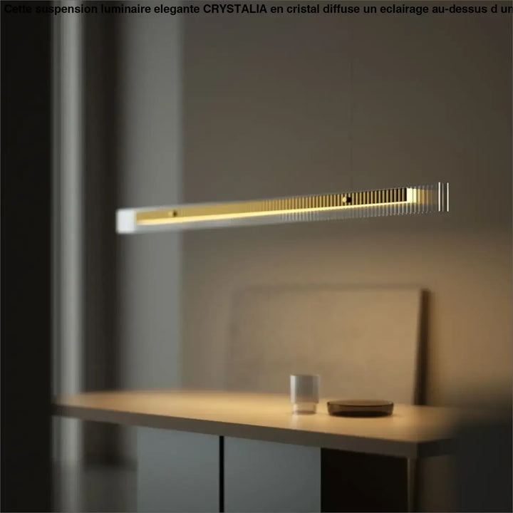 Suspension led linéaire élégante en verre acrylique doré zen