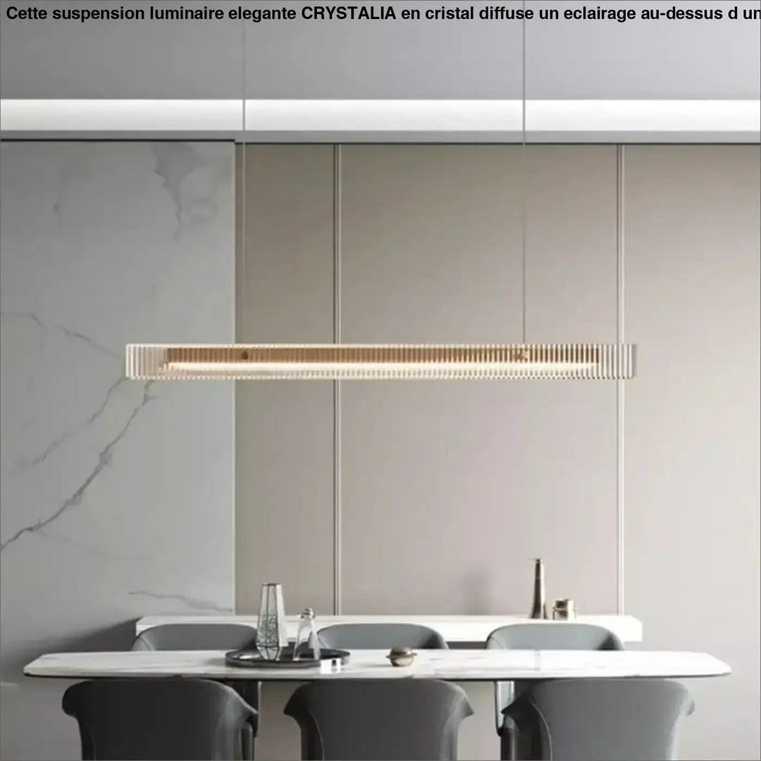Suspension led linéaire élégante en verre acrylique doré zen
