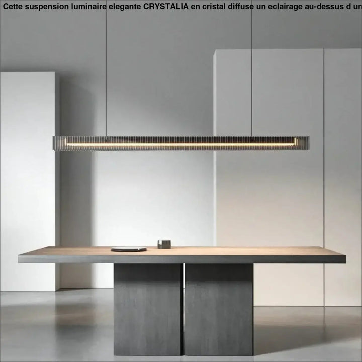 Suspension led linéaire élégante en verre acrylique doré zen