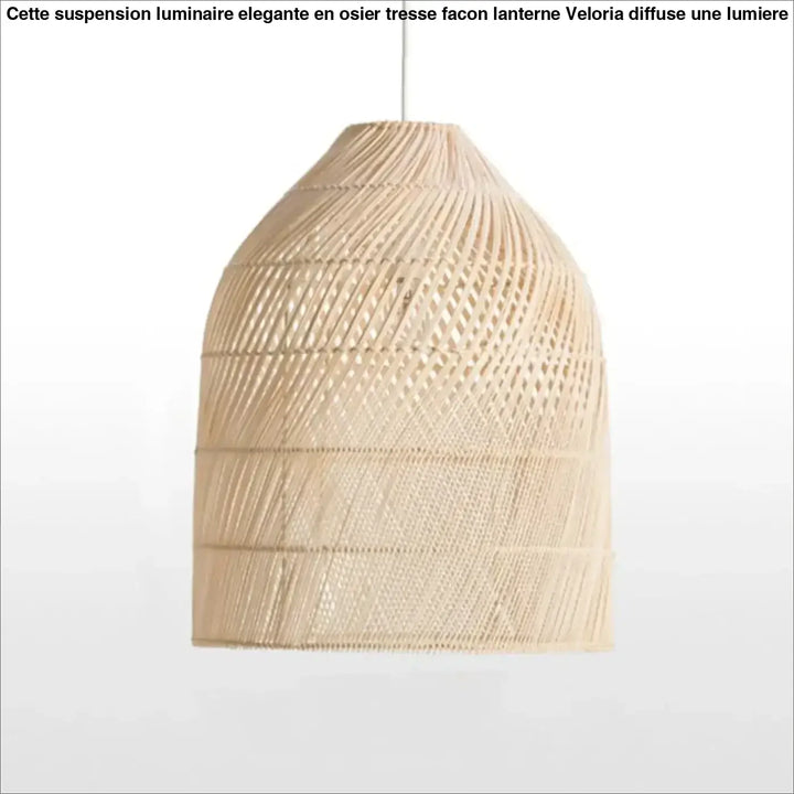 Suspension luminaire élégante en osier tressé façon lanterne

