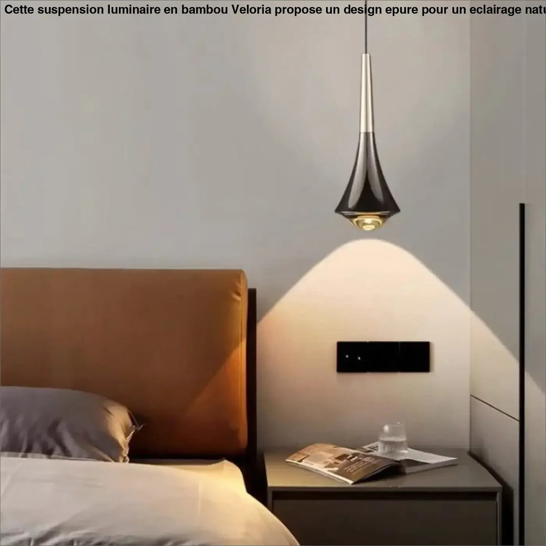 Suspension Métal Noir Forme Trompette Design Moderne Élégante