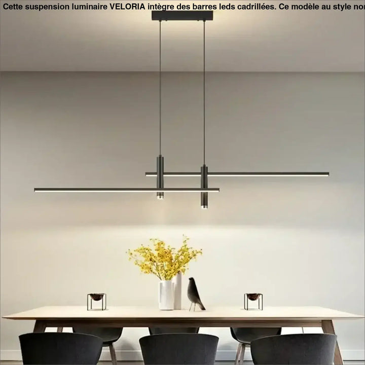 Suspension Luminaire En Barres LEDs Cadrillées Au Style Nordique