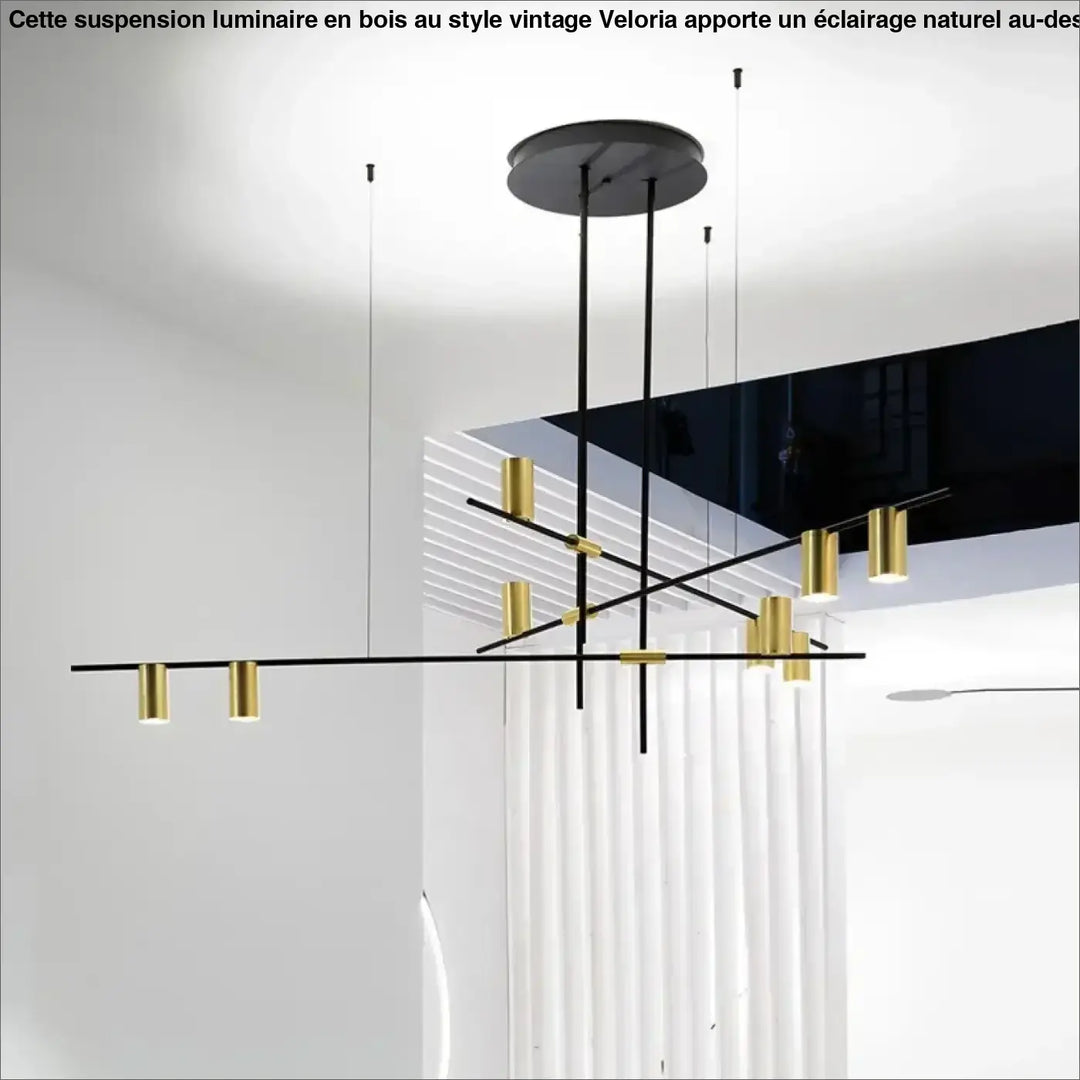 Suspension luminaire originale avec 9 spots LED pour salon

