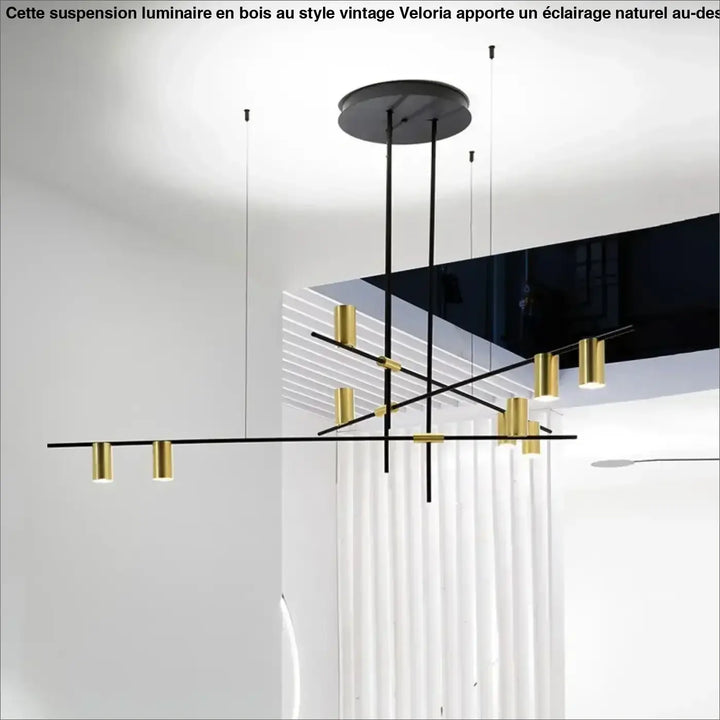 Suspension luminaire originale avec 9 spots LED pour salon

