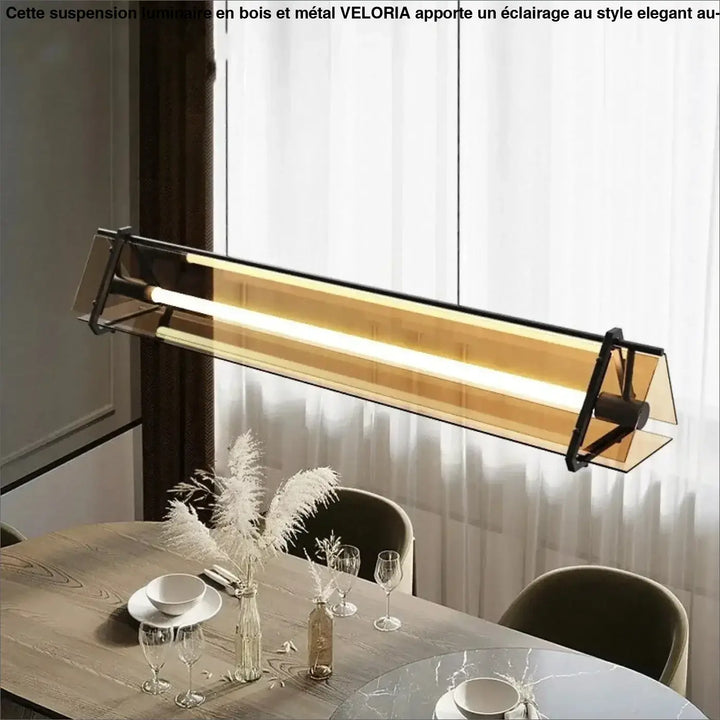 Suspension Longue Industrielle Avec Éclairage Intégré


