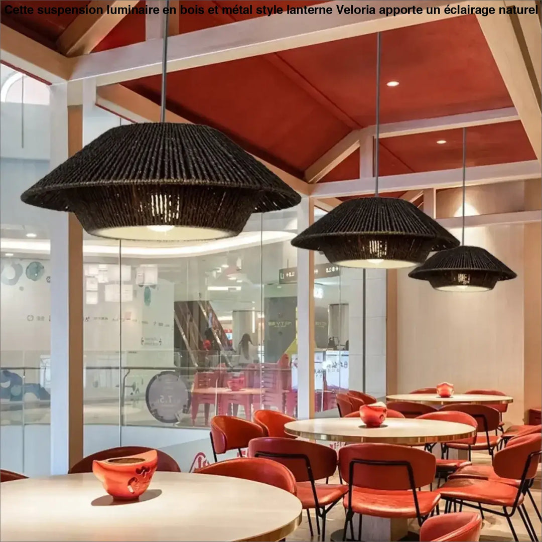Suspension luminaire en fibres naturelles au style bohème chic