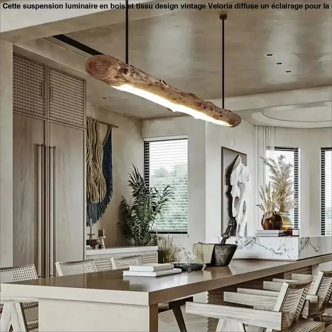 Suspension luminaire en branche naturel design au style bohème