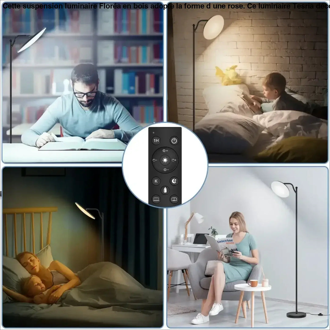 Lampadaire minimaliste en métal noir pour chambre moderne