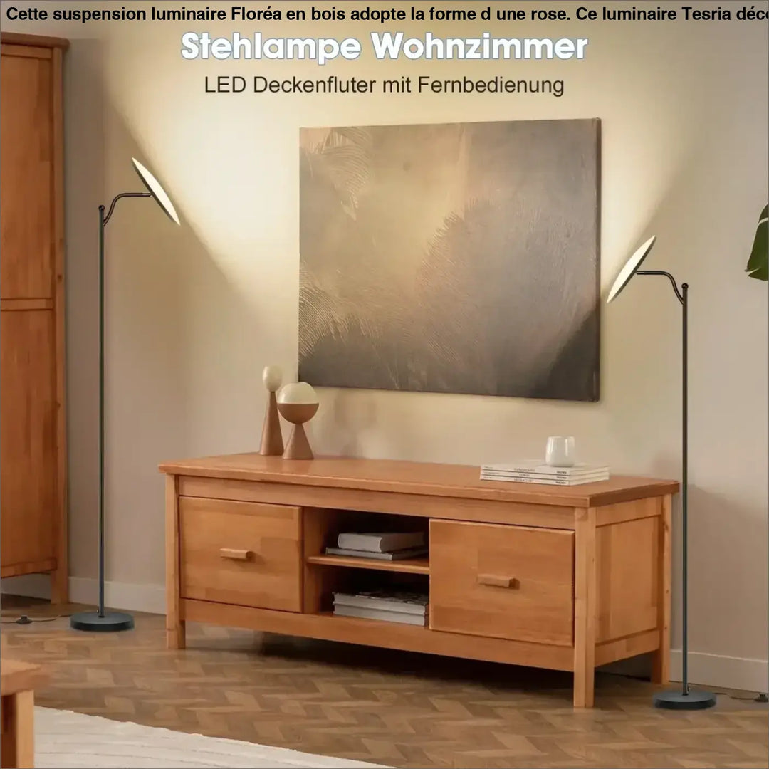 Lampadaire minimaliste en métal noir pour chambre moderne