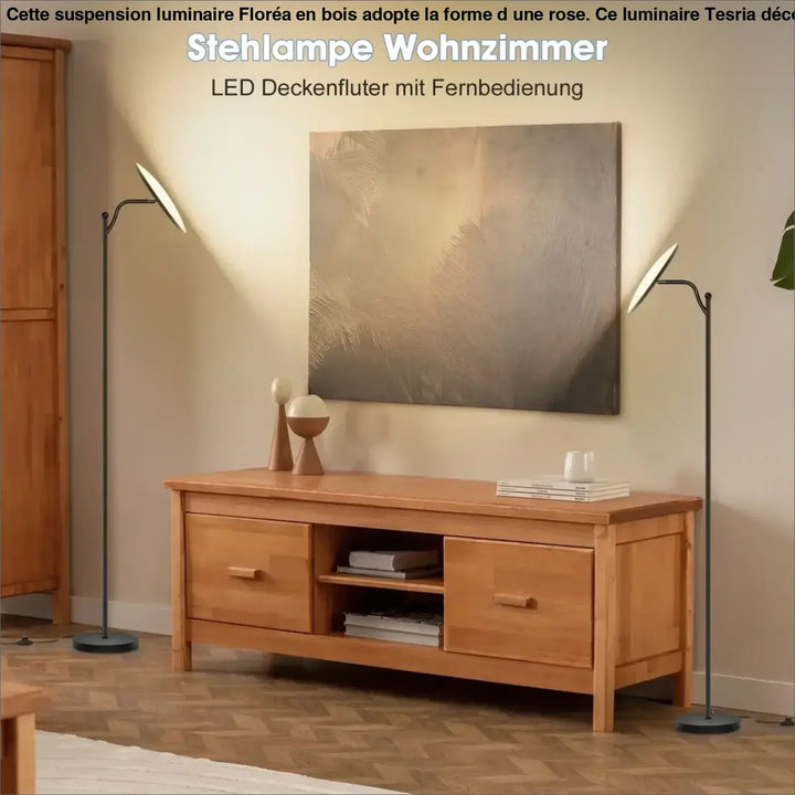 Lampadaire minimaliste en métal noir pour chambre moderne