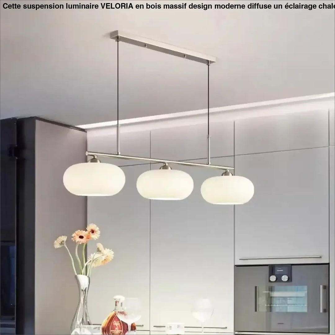 Suspension design en verre à trois globes élégance