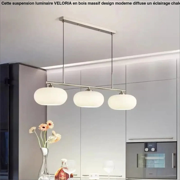 Suspension design en verre à trois globes élégance