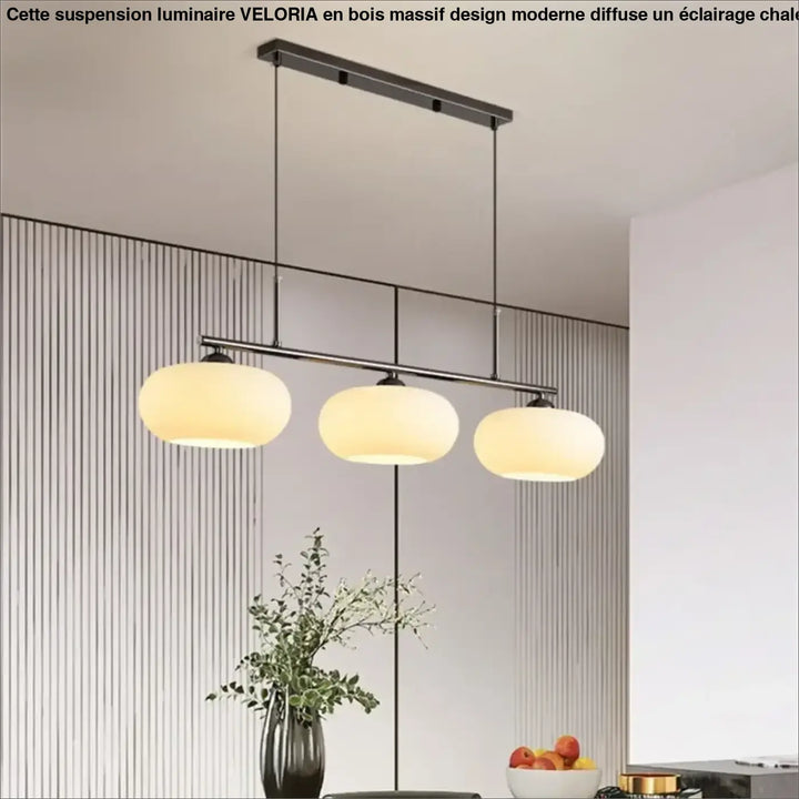 Suspension design en verre à trois globes élégance