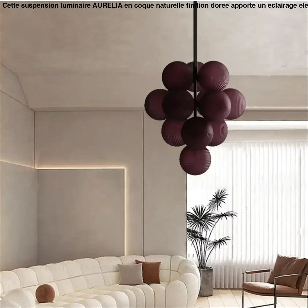 Suspension contemporaine grappe de boules en verre