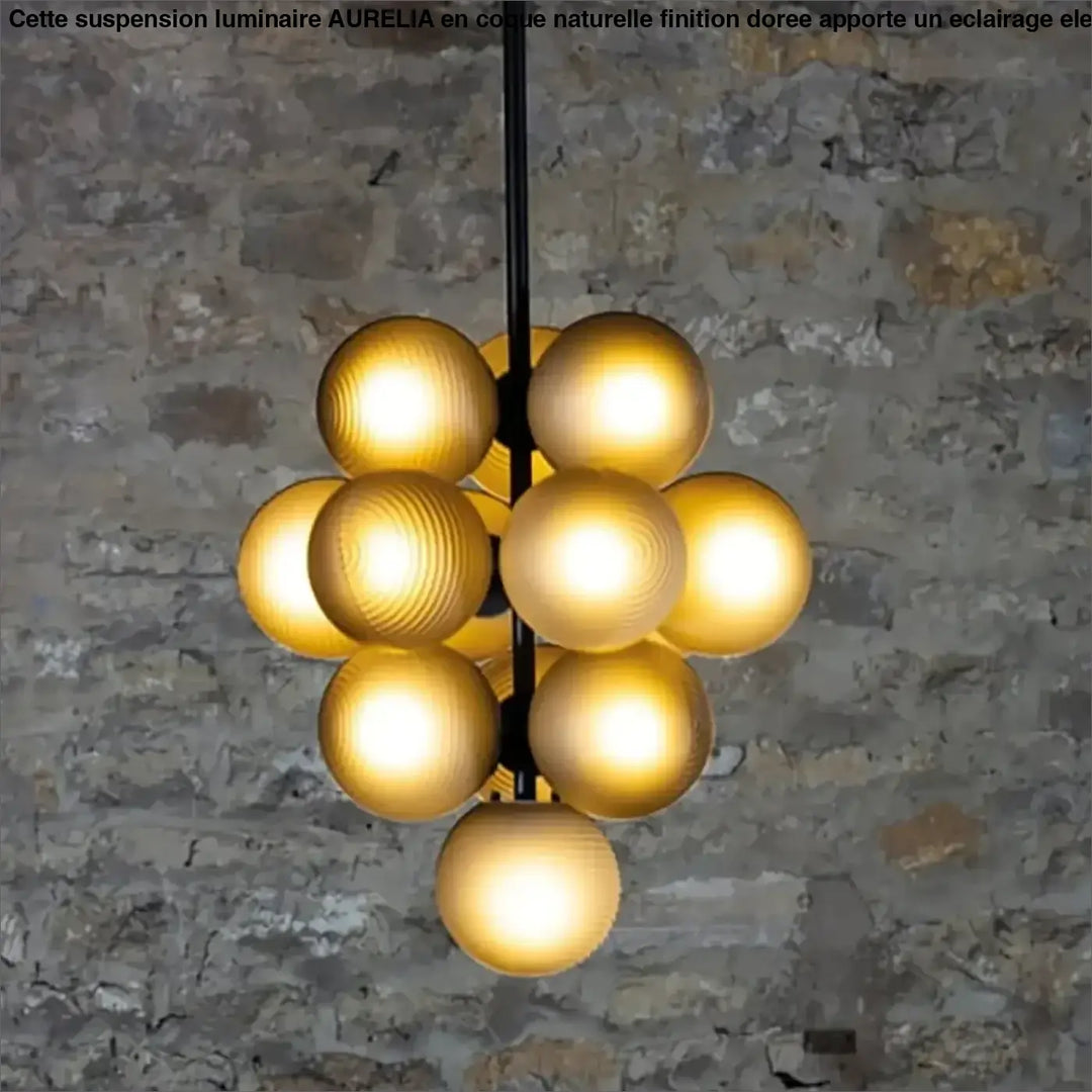 Suspension contemporaine grappe de boules en verre
