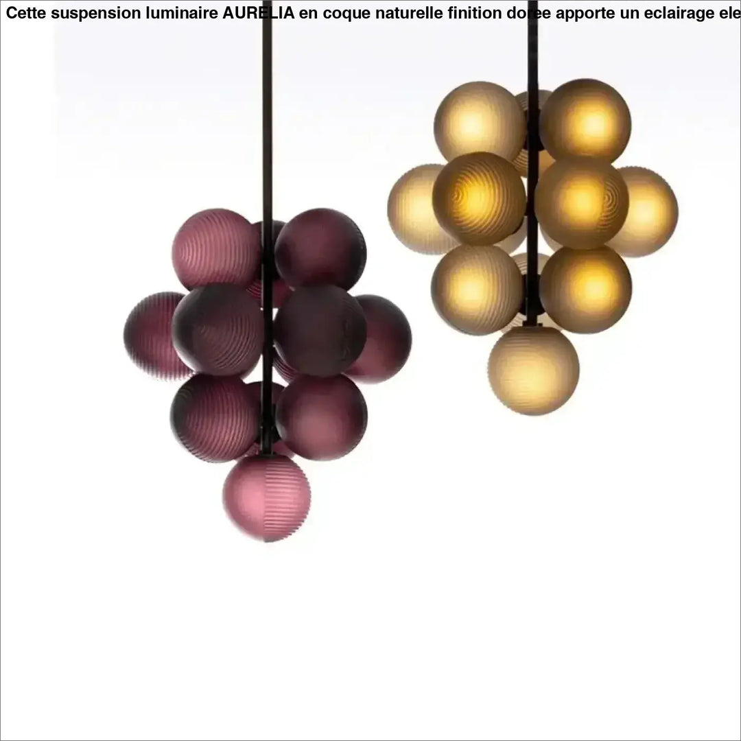 Suspension contemporaine grappe de boules en verre