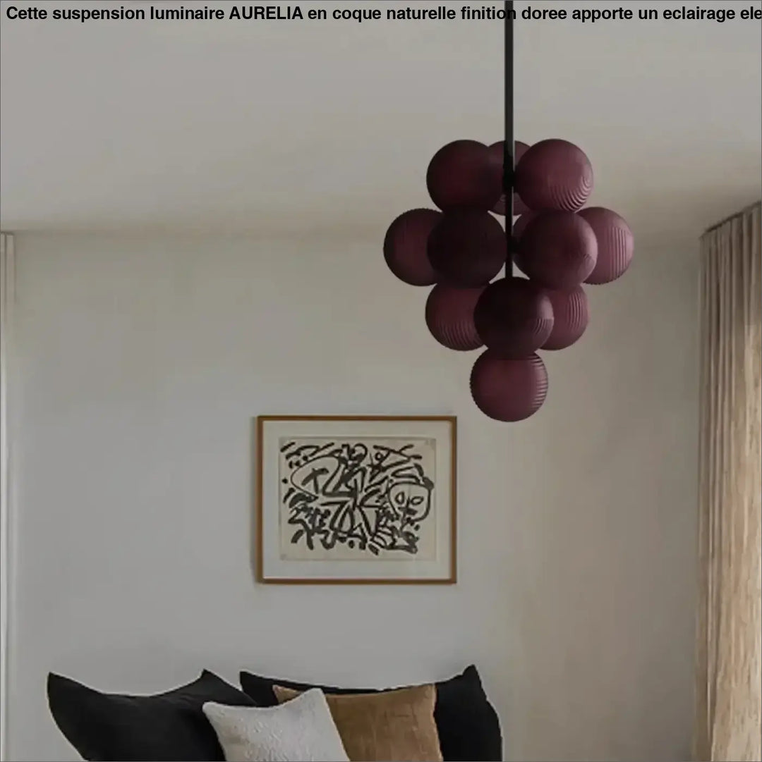 Suspension contemporaine grappe de boules en verre