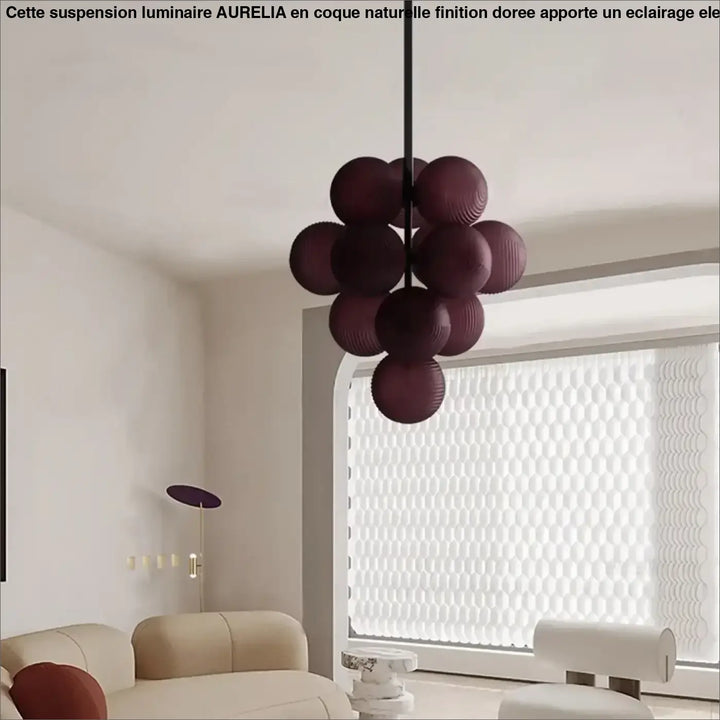 Suspension contemporaine grappe de boules en verre