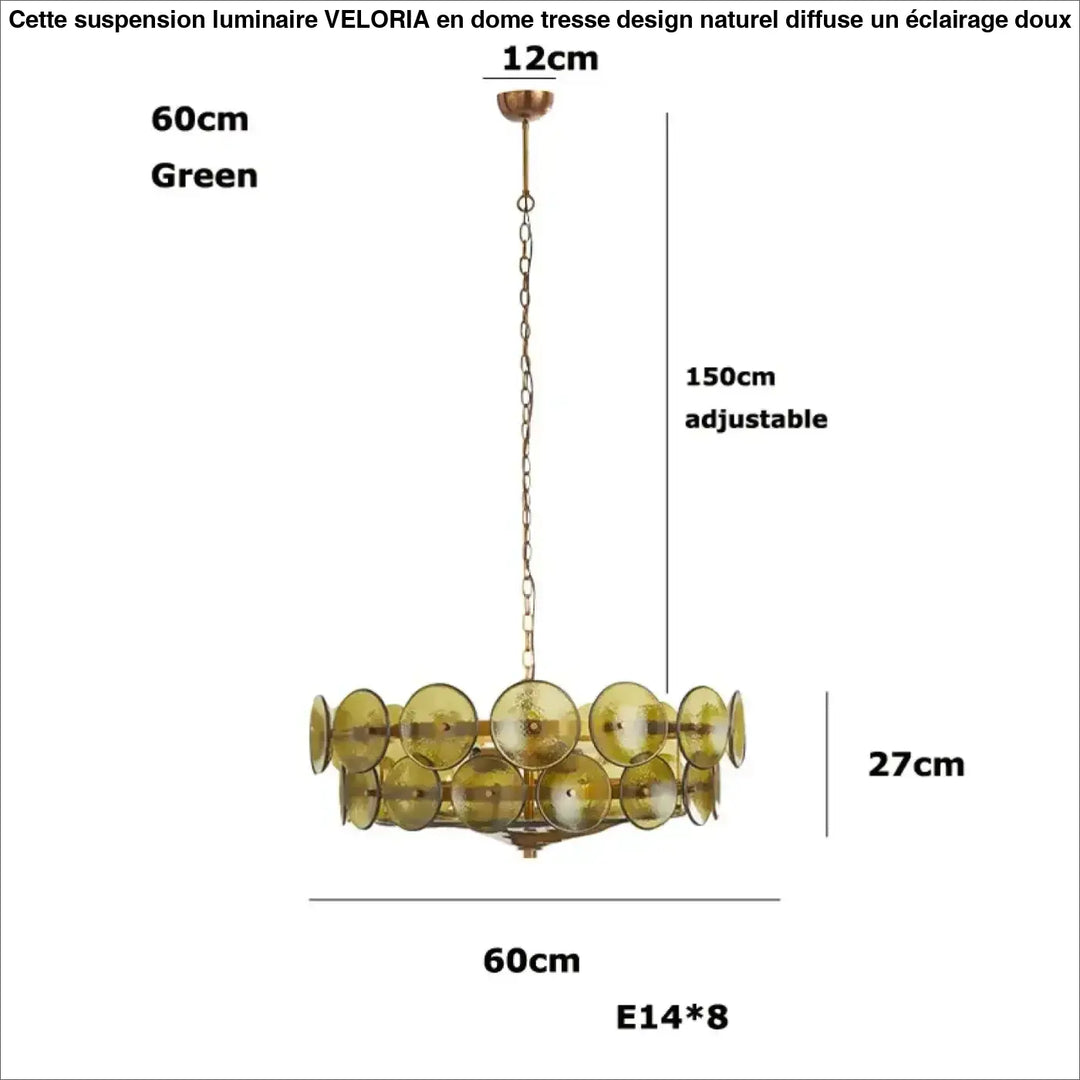 Suspension design rétro en disques de verre vintage