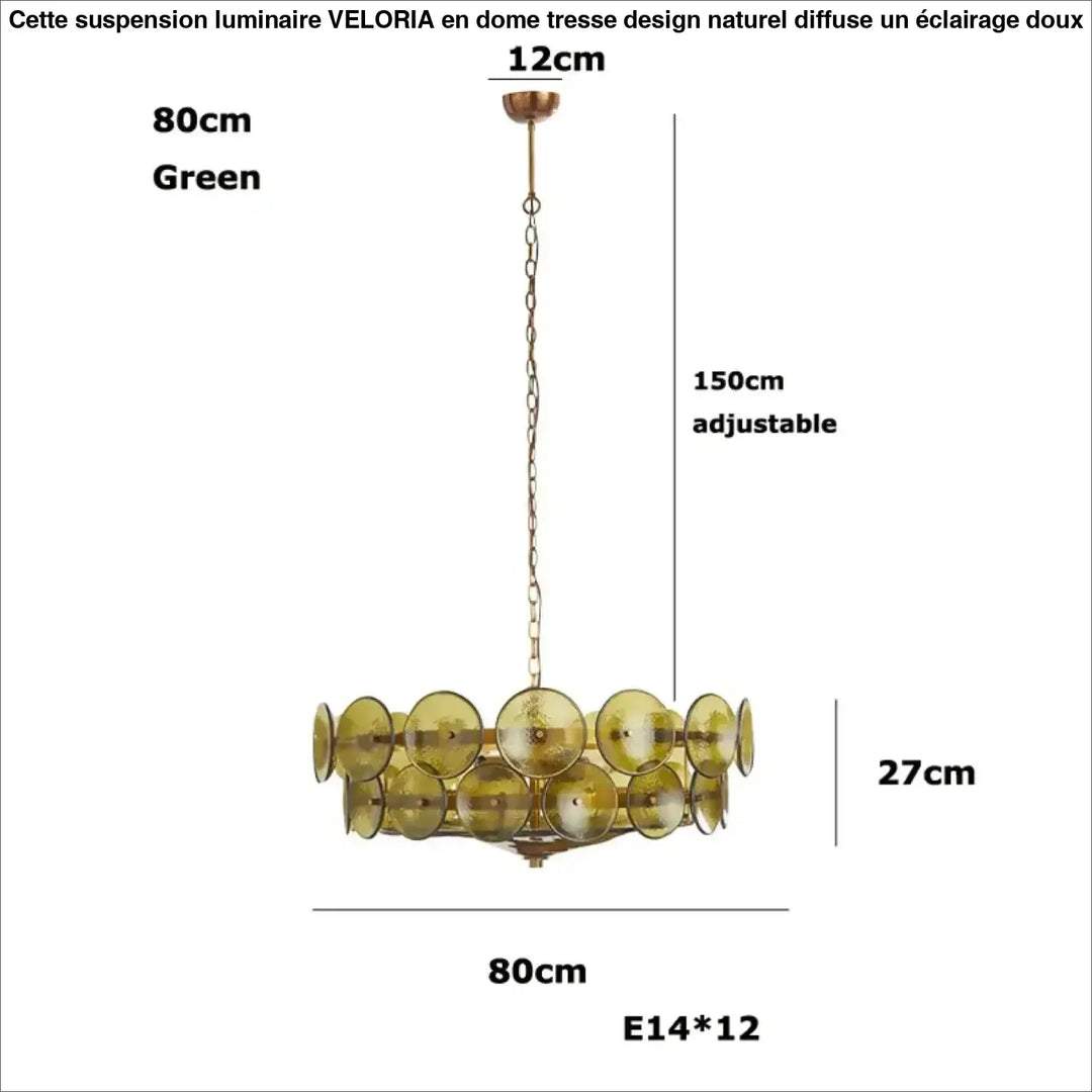 Suspension design rétro en disques de verre vintage