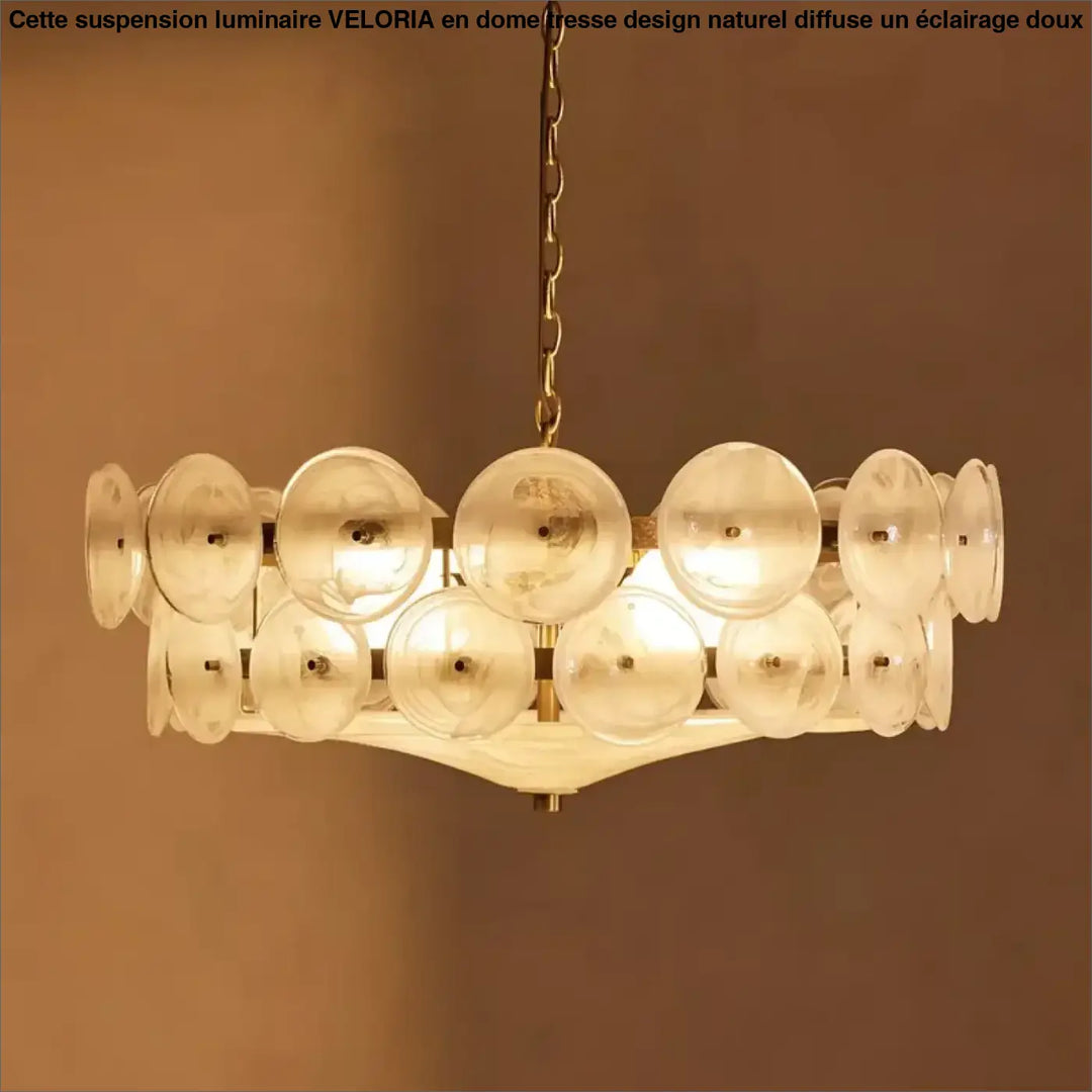 Suspension design rétro en disques de verre vintage