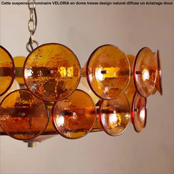 Suspension design rétro en disques de verre vintage