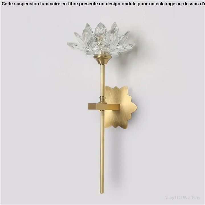 Applique murale lotus doré design floral lumineux au style élégant