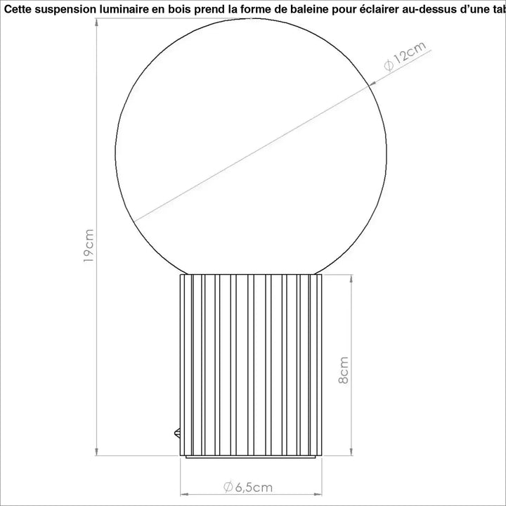 Lampe a poser halo peach avec abat-jour sphérique en verre et base cylindrique en métal à rainures verticales