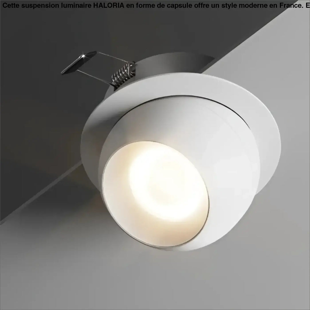 Plafonnier encastré blanc luminaire plafonnier tsika avec design minimaliste et orientation ajustable led mat
