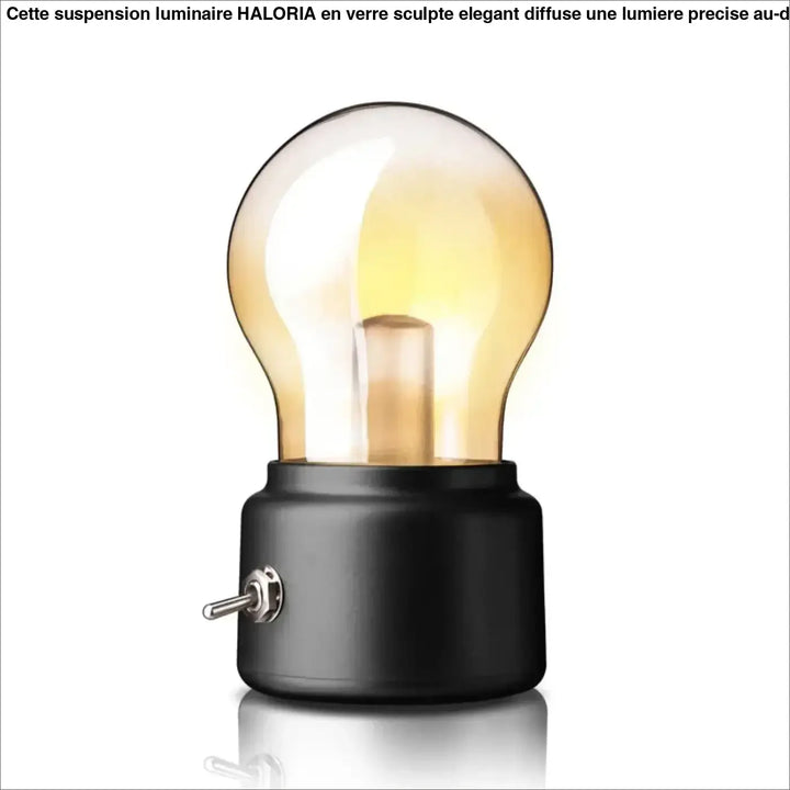 Lampe de table vintora vintage avec cloche ambrée et base noire pour décoration intérieure élégante