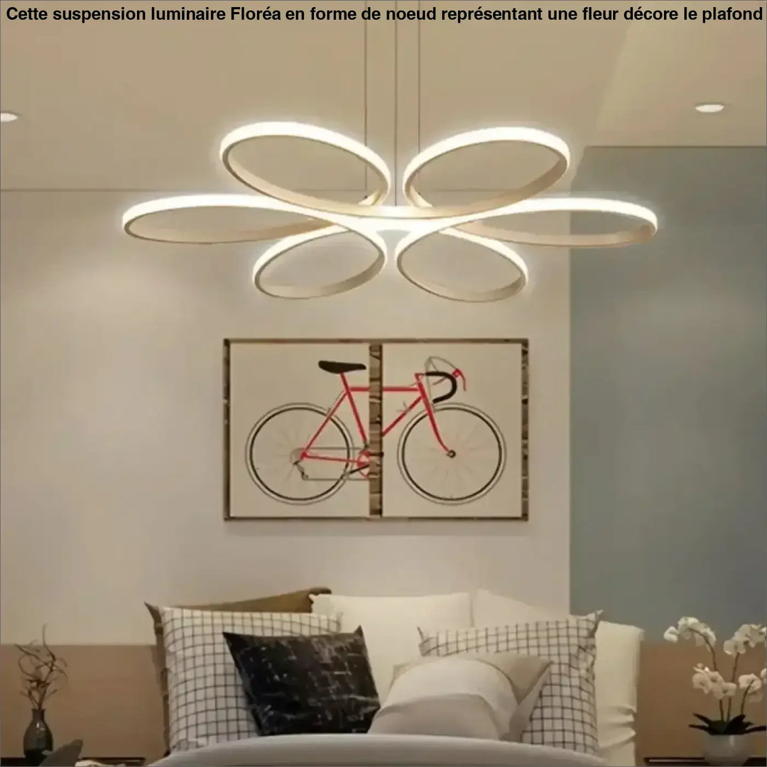 Suspension Luminaire Noeud Représentant Une Fleur Style Moderne