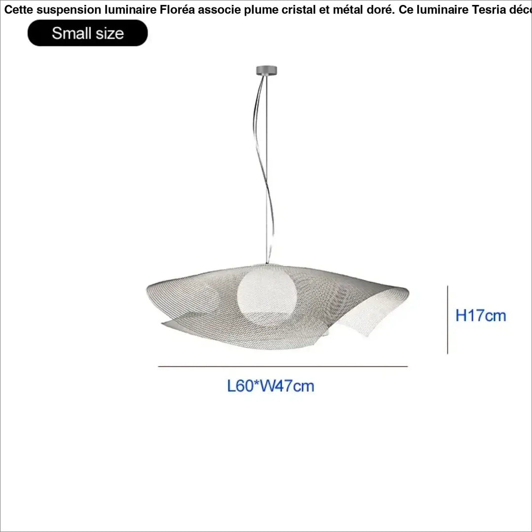 Suspension luminaire design organique en maille blanche chic