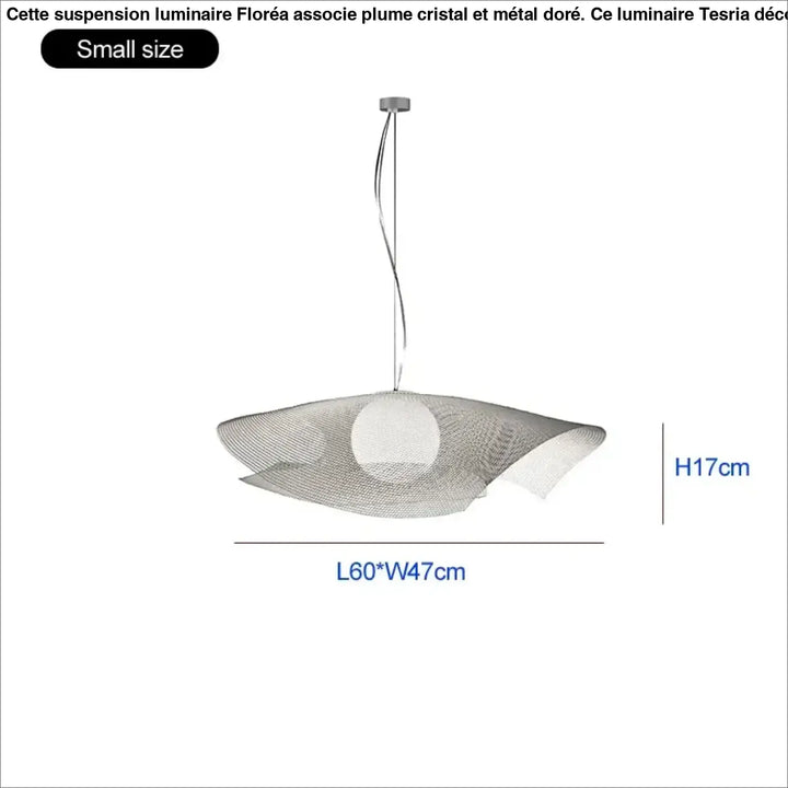 Suspension luminaire design organique en maille blanche chic