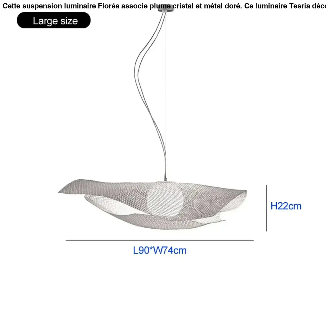 Suspension luminaire design organique en maille blanche chic