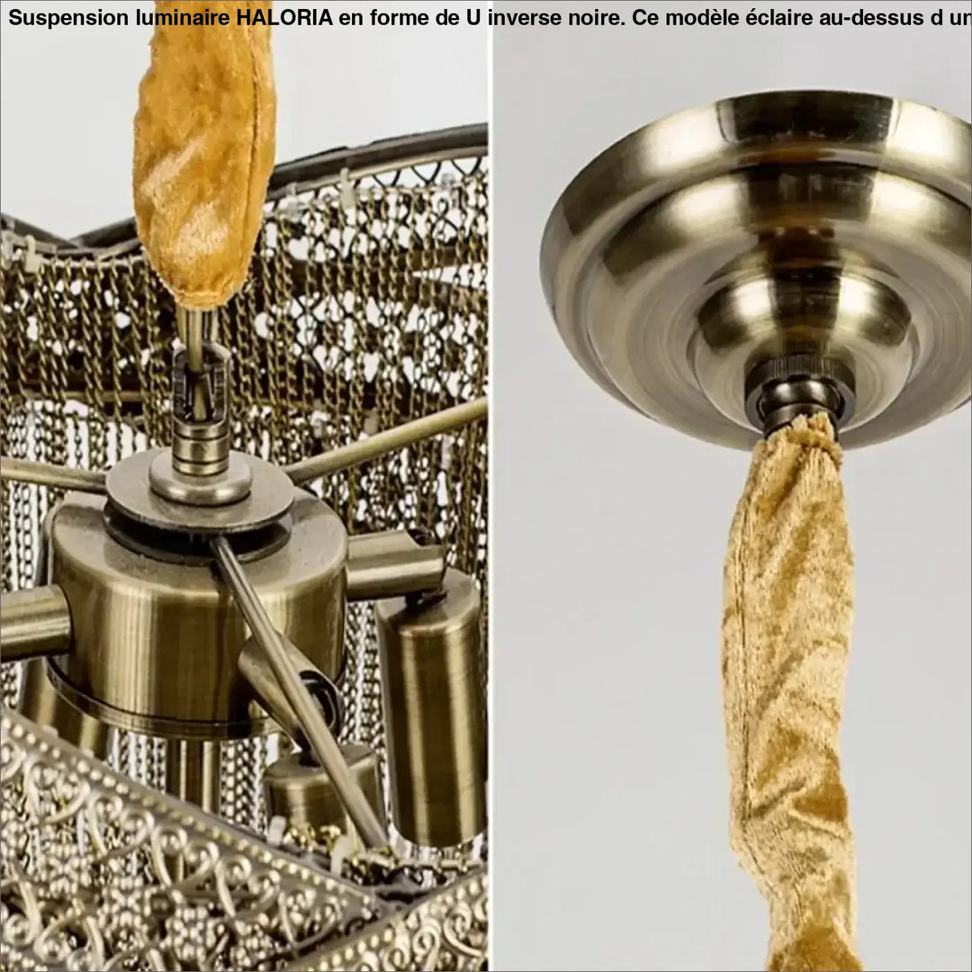 Suspension Design Glamour Métal Doré Et Strass Scintillants