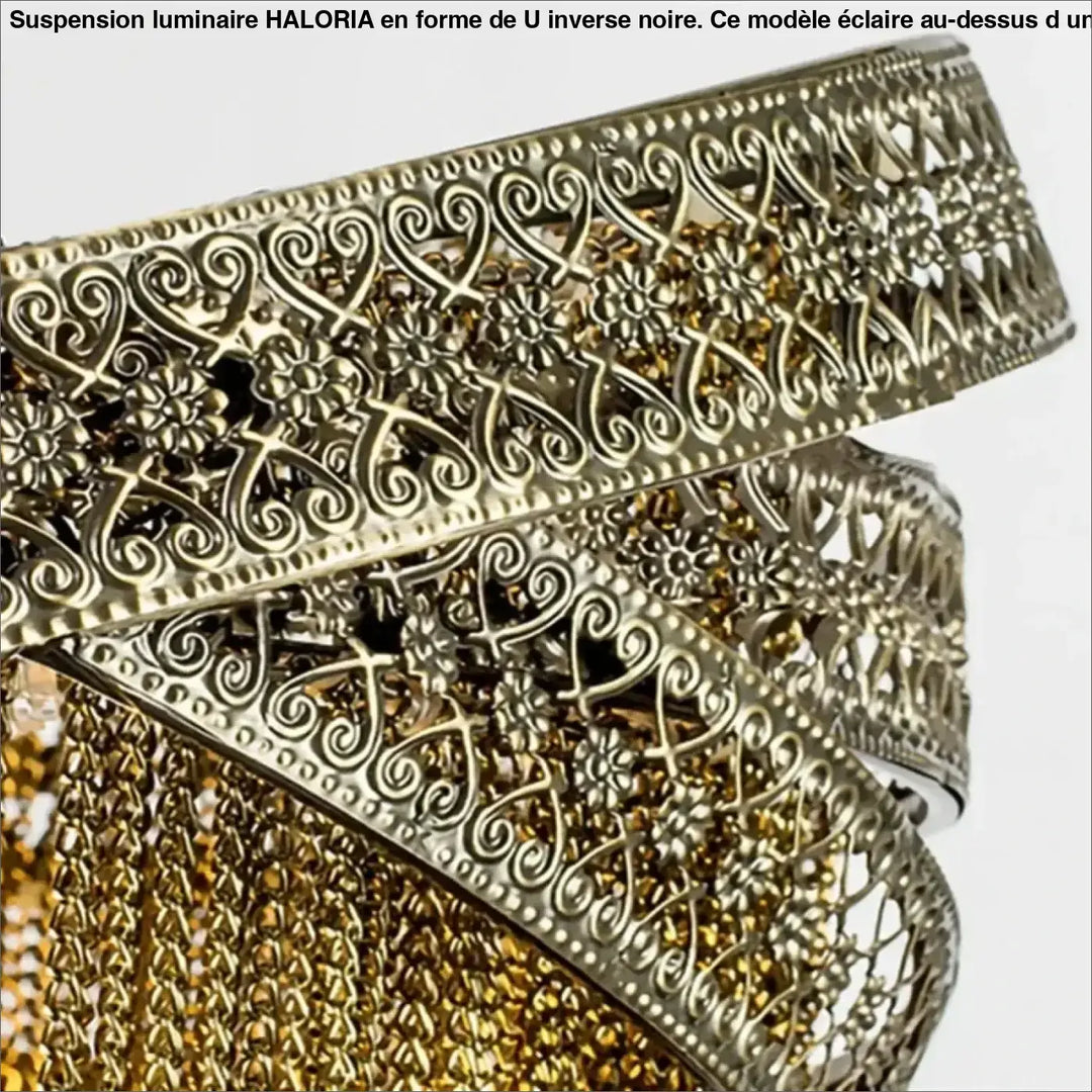 Suspension Design Glamour Métal Doré Et Strass Scintillants