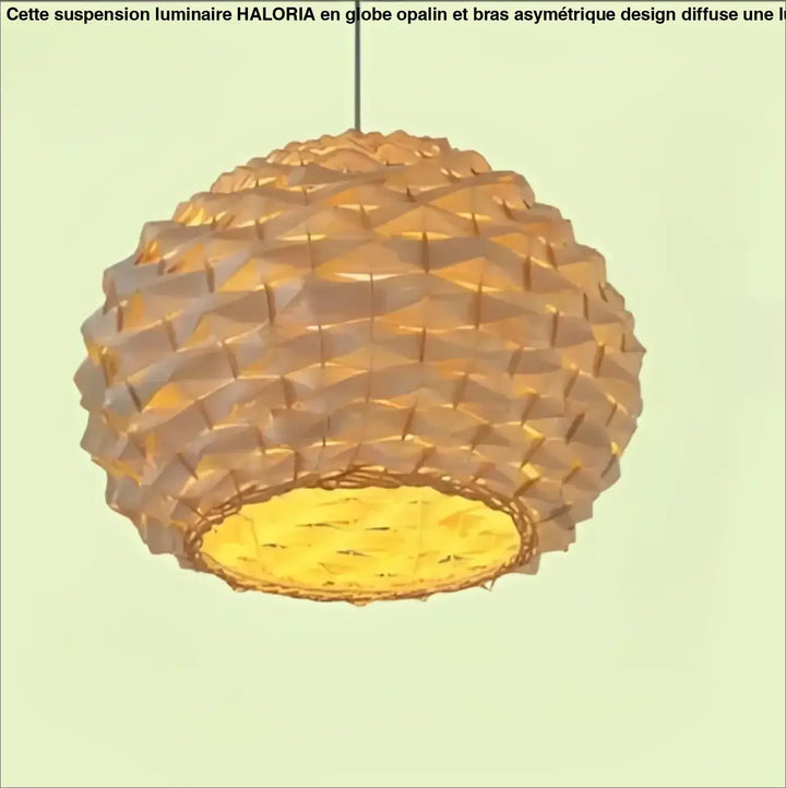 Suspension luminaire satori en lampe suspendue à motif géométrique tissé avec une lumière dorée chaude