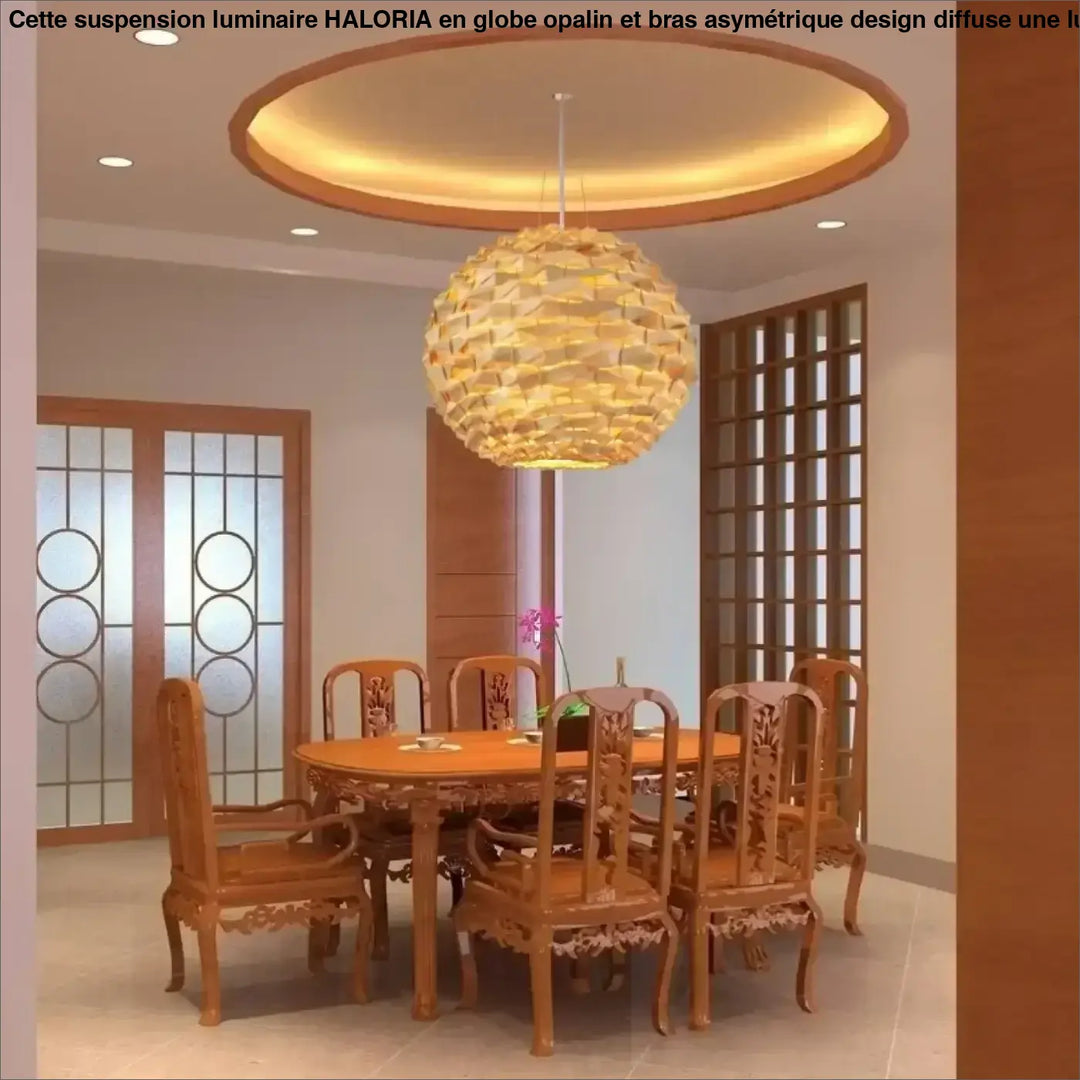 Lampe suspendue satori en bambou tressé ronde de couleur chaude pour suspension luminaire intérieure