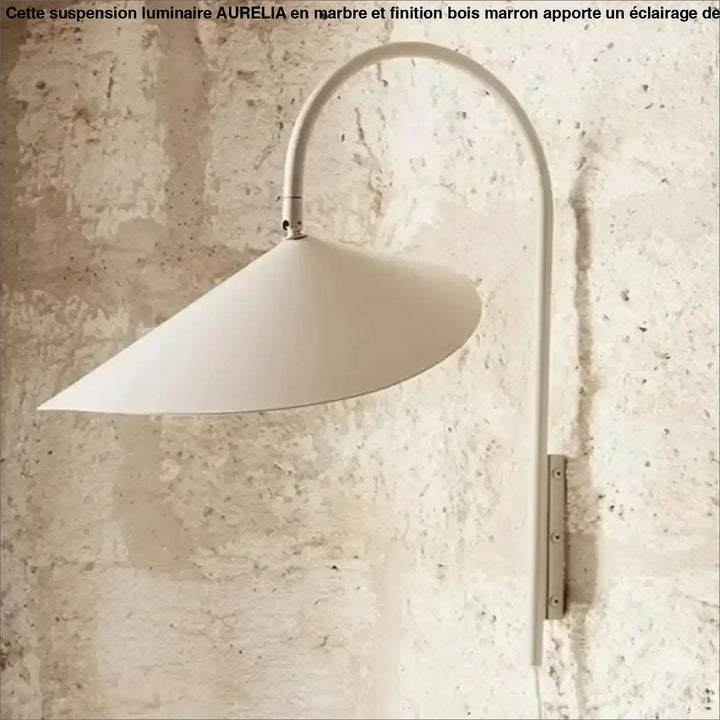 Applique murale minimaliste à bras courbé en beige ou noir