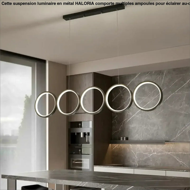 Suspension luminaire anneaux minimalistes et elégants