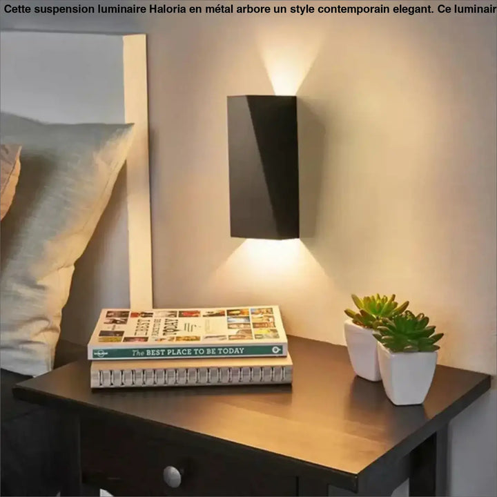 Applique murale bifal noire rectangulaire avec design moderne en peint tension pour éclairage mural élégant