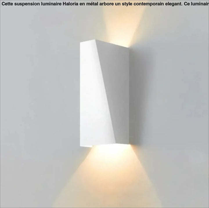 Applique murale bifal moderne blanche en géométrie avec éclairage directionnel chaud pour peint tension