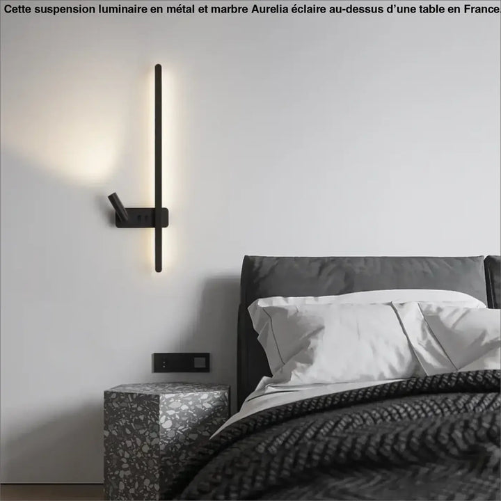 Applique murale led minimaliste en métal noir design élégant