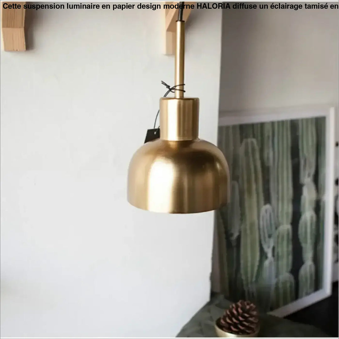 Suspension luminaire en métal doré à lumière blanche design
