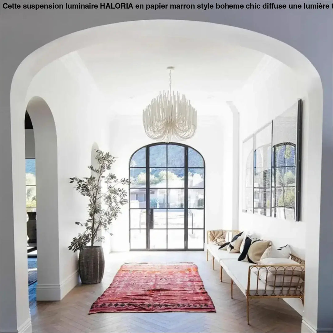 Suspension luminaire design en forme de bougies blanches chic