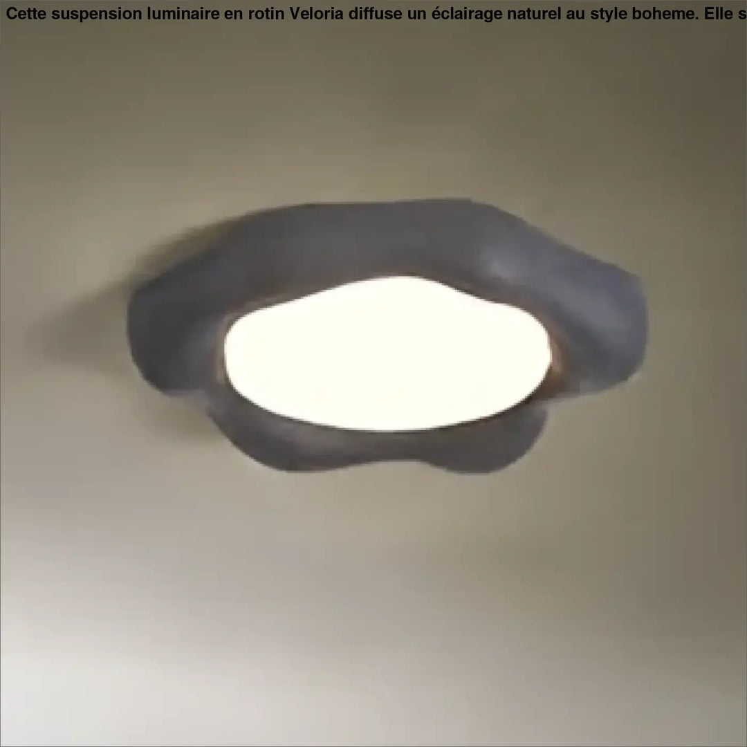 Luminaire plafonnier design asymétrique nuage avec finition noire mate et éclairage blanc diffus doux