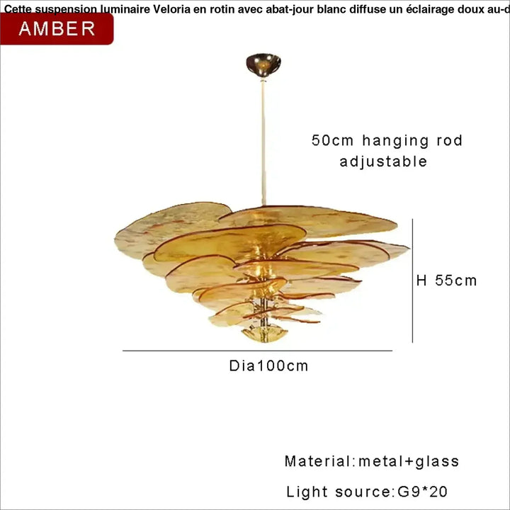 Suspension contemporaine en verre artistique style élégant