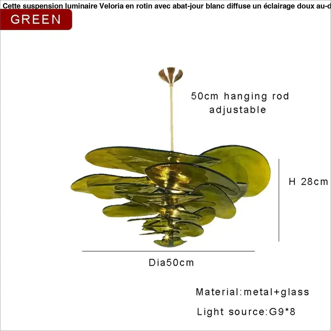 Suspension contemporaine en verre artistique style élégant